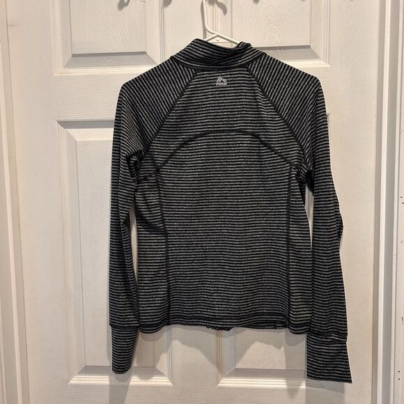 RBX Women’s Small Full Zip Lightweight‎ Activewear Jacket Black Gray Striped - Picture 6 of 8